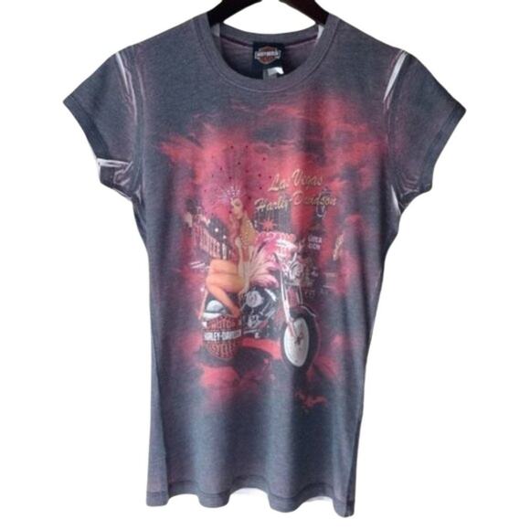 Harley Davidson Las Vegas Embellished Tee - Picture 1 of 9